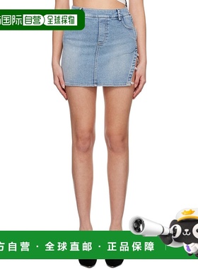 1h可退 香港直邮潮奢 J6 女士 蓝色纽扣牛仔短裙 J6F2WK04AP