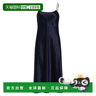 美国直邮VINCE 女士真丝连衣裙吊带桑蚕丝缎面圆领性感吊带裙