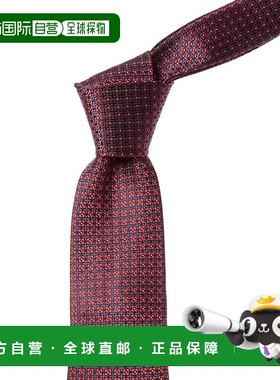 自营Canali Red Squares Silk Tie - red 美国奥莱直发领带