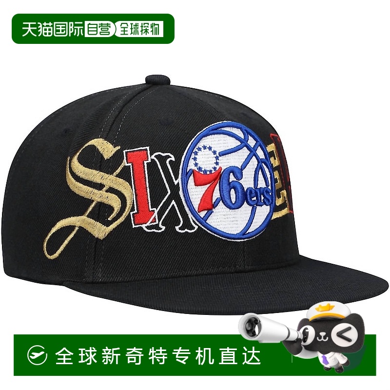 自营mitchell & ness男士 NBA 费城 76 人队 Hype Type Snapback
