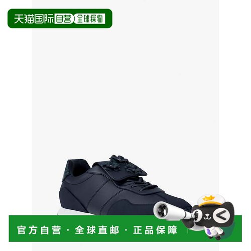 自营michael korsEssex Embellished Mixed-Media Trainer - navy