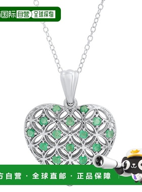 自营 max + stone925 纯银真正宝石心形花丝吊坠 18 英寸英寸 -