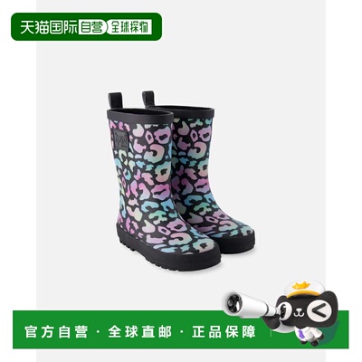 自营deux par deuxRain Boots in Natural Rubber Black Animal P