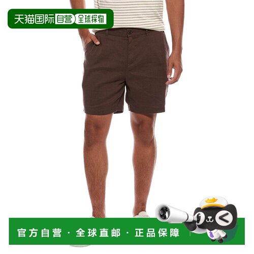 自营Onia弹力亚麻混纺短棕色 美国奥莱直发