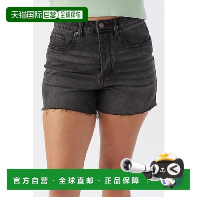 自营O'Neill Kellerman Shorts Womens Black Denim  Cotton Raw