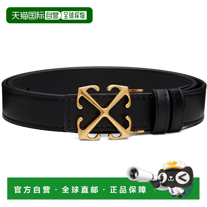 1h可退 香港直邮潮奢 off-white 女士 黑色 Arrow Quote 25 腰带