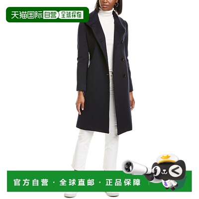 自营sofiacashmere Round Collar Wool & Cashmere-Blend Coat -