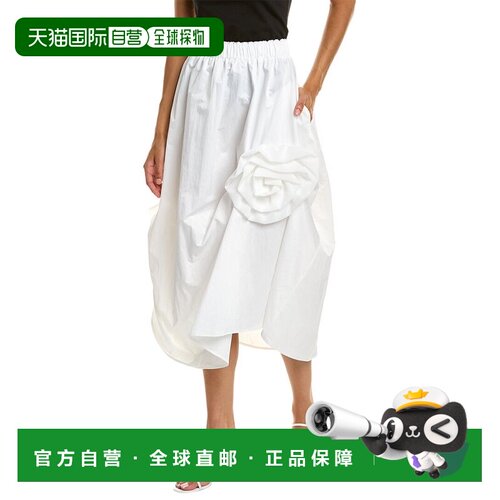自营Gracia Rose Applique Skirt - White 半身裙美国直发奥莱