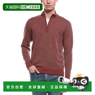 Neck Diagonal Sweater Mock Stripe Cashmere 自营Raffi Zip