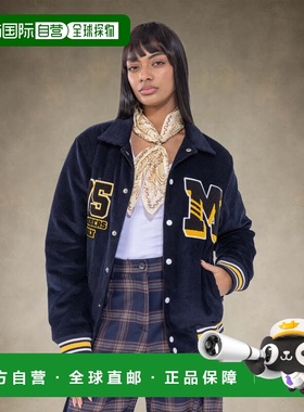 自营members onlyWomen's Corduroy Varsity Jacket - navy 美国