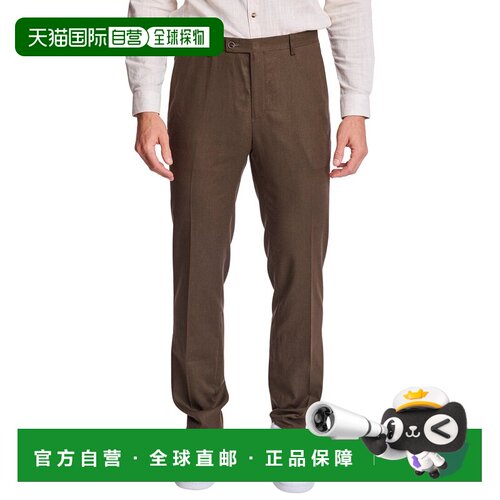 自营Paisley & Gray Downing Linen-Blend Pant - brown 美国奥莱