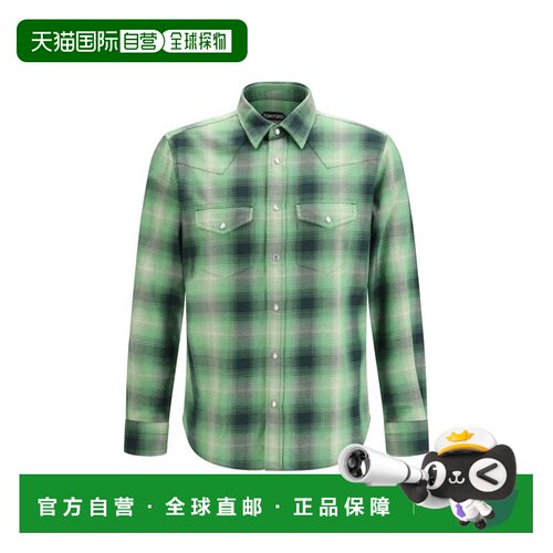 自营Tom Ford Cotton Pattern Men's Shirt - bicolor 美国奥莱直