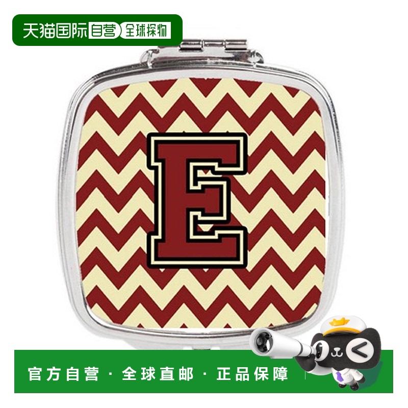 自营 Carolines Treasures CJ1061-ESCM 字母 E 雪佛龙栗色正品