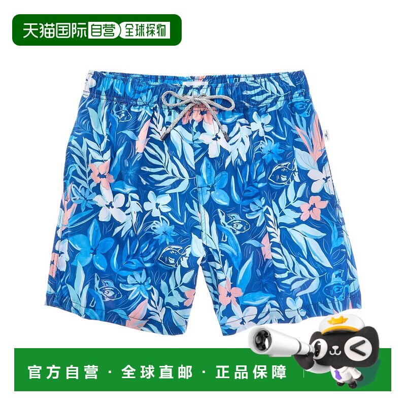 自营vintage summer复古夏季印花游泳短款-蓝色 美国奥莱直发泳衣