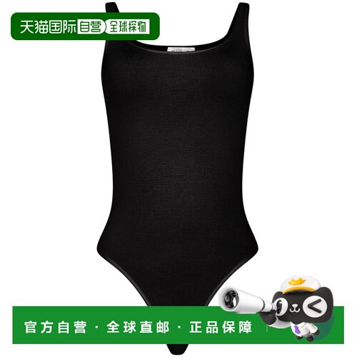 自营wolfordJamaika String Body Fitted Cotton Bodysuit - neut