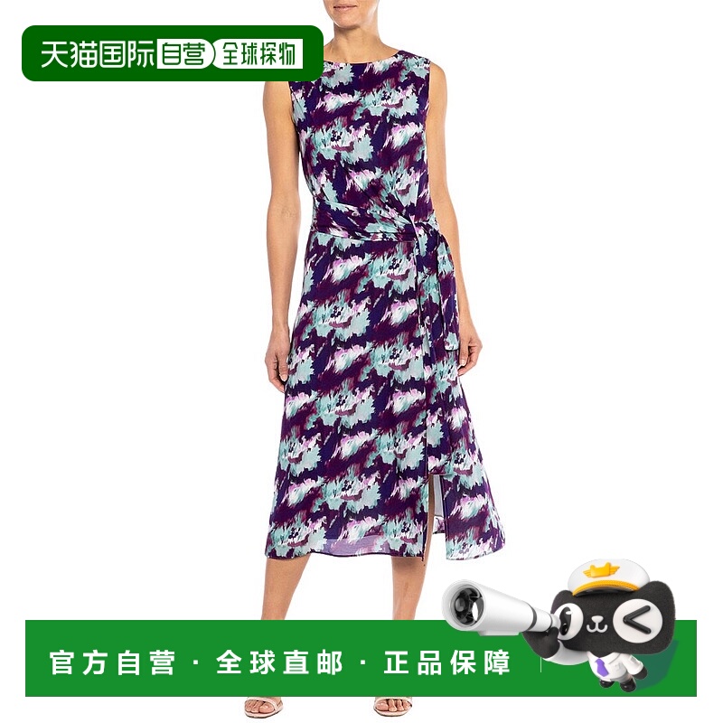 自营 Santorelli Dori 真丝混纺 A 字早秋新款连衣裙 紫色 美国奥