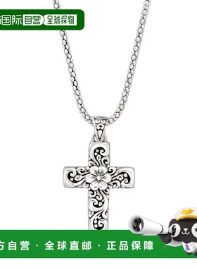 自营Ross-Simons Sterling Silver Bali-Style Floral Cross Pend