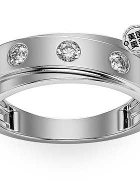 pompeii31/2 克拉钻石戒指 男士实验室培育 3 石抛光结婚戒指 10k