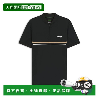 自营bossPolo shirt with seamless bodymapping - black 美国奥