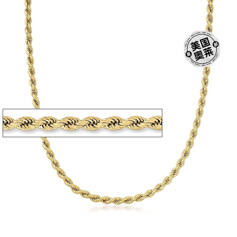 ross-simons 4 毫米 18 克拉金绳索链项链 16 英寸 【美国奥莱】