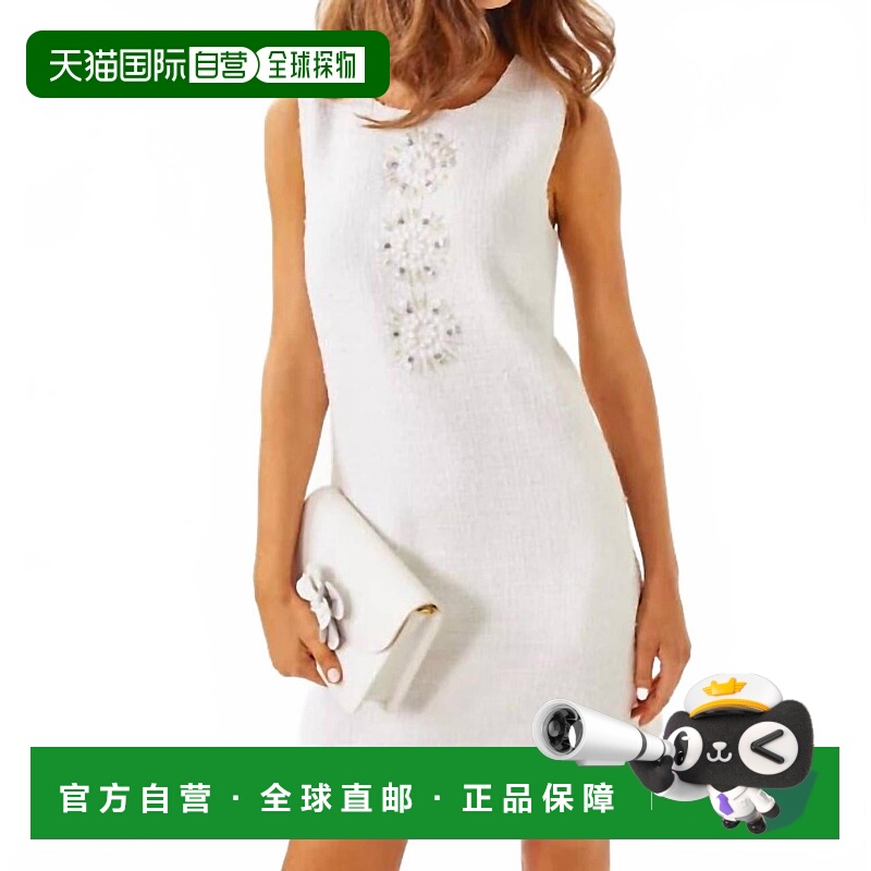 自营lilly pulitzerEdita Boucle Shift Dress In Resort White -
