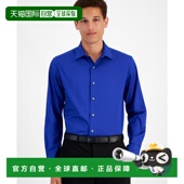 蓝色 自营 美国奥莱直发 麻粒弹力修身 纽扣FTS328 Alfani衬衫 男式