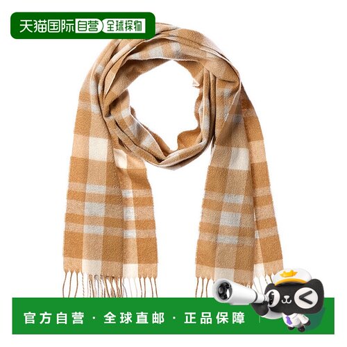 自营Amicale Cashmere Exploded Plaid Cashmere Scarf - brown