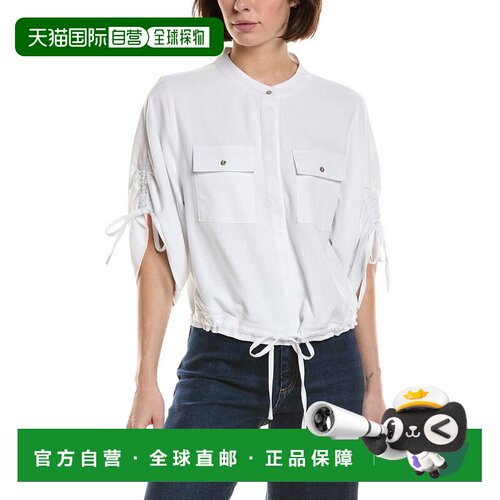 自营Nicole Miller Linen-Blend Jacket - white 美国奥莱直发