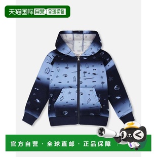 自营deux par deuxHooded French Terry Cardigan Blue Gradient