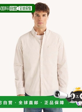 自营Nautica Mens Classic Fit Wrinkle-Resistant Plaid Shirt -