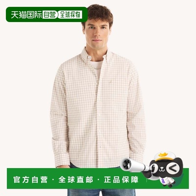 自营Nautica Mens Classic Fit Wrinkle-Resistant Plaid Shirt -