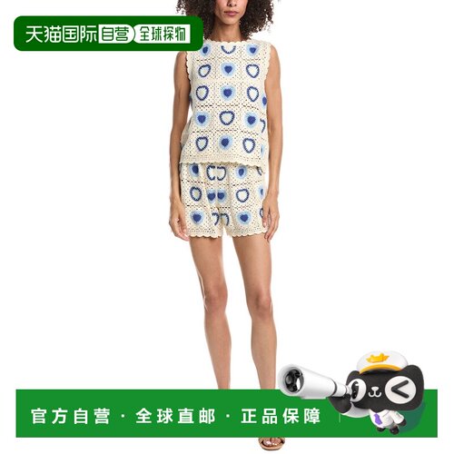 自营ANNA KAY 2pc Lace Top & Short Set - blue 美国奥莱直发