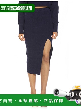 自营 alexia admorRibbed Midi Skirt - navy 美国奥莱直发半身裙