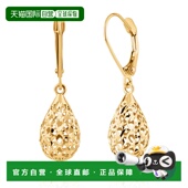 黄色 自营 美国奥莱 黄金花丝泪珠形吊坠耳环 ​​ max stone14K