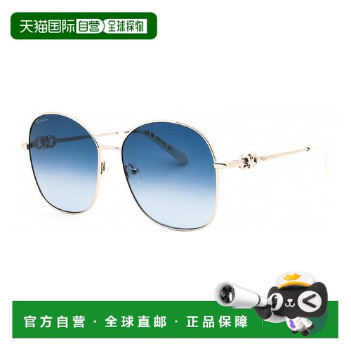 自营Salvatore Ferragamo Sunglasses Round Full Rim, Gold Fram