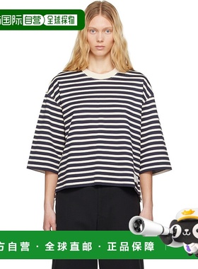 1h可退 香港直邮潮奢 Ami Paris 女士 海军蓝 & 灰白色 Loose Str