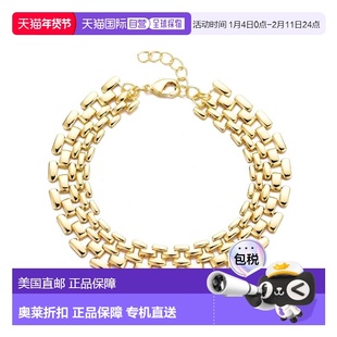 自营adornia14k镀金网格链手镯-金色 美国奥莱直发手链