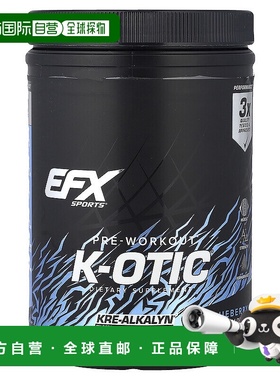 香港直邮EFX,K-otic® 锻炼前补剂，蓝莓爆浆味，1 磅 1.64 盎司（