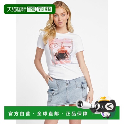 自营guessEco Dreamy 亮片 T 恤 - 纯白色 美国奥莱直发