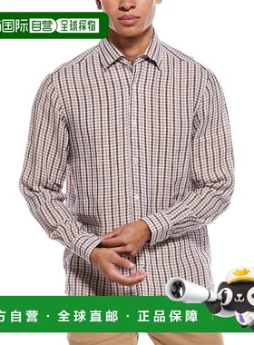 自营Robert Talbott Morgan Check Linen Shirt - orange 美国奥