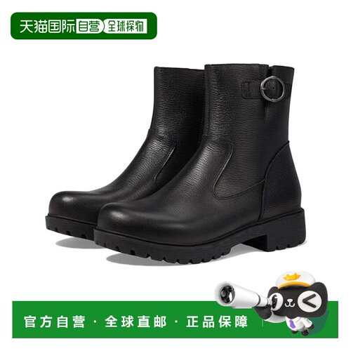 自营alegriaAleg ria Shera女士5-5.5黑色皮革侧拉链鞋底踝靴HTAT