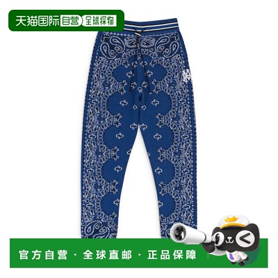自营amiriBLUE/BLACK BANDANA B-BALL SWEATPANTS - blue 美国奥