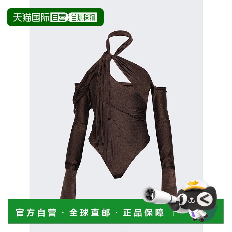 自营 coperni多带紧身衣 - 棕色 美国奥莱直发性感连体衣