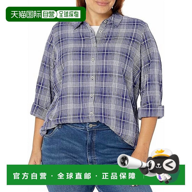 自营foxcroftWomen's Rhea Plaid Perfection Long Sleeve Shirt