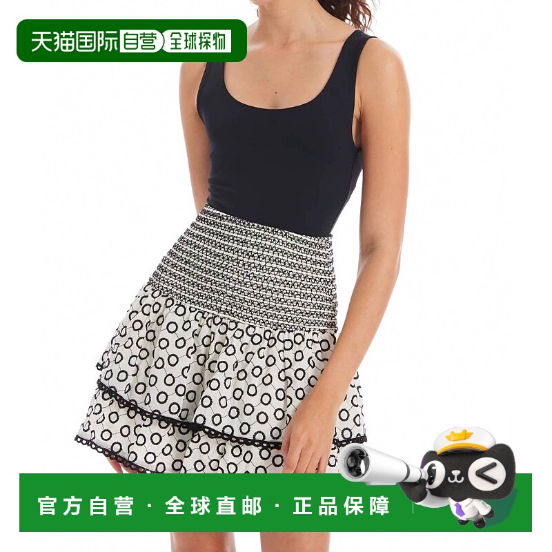 自营allisonCleo Retro Circle Mini Skirt In Black / Ivory - b