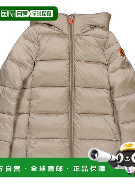 自营 Save The Duck Girls Gracie标志补丁羽绒服-米色 美国奥莱