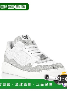 自营 philipp plein皮革低帮运动鞋Moon Walker-白色 美国奥莱直