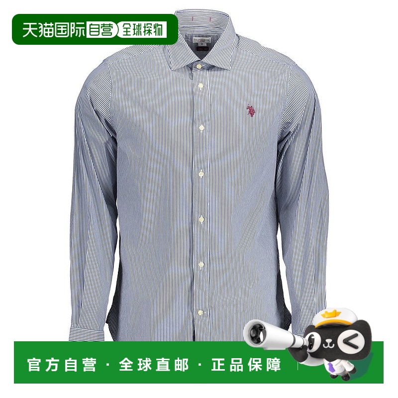 自营 u.s. polo assn.美国POLO ASSN.棉男式衬衫-蓝色 美国奥莱直