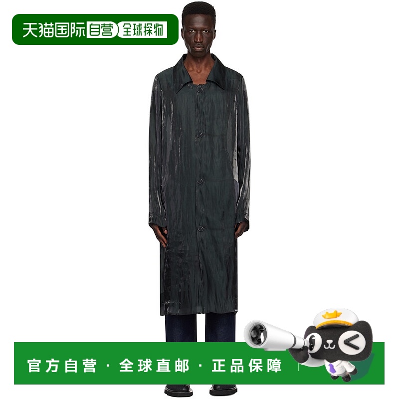 1h可退 香港直邮潮奢 Edward Cuming 男士 黑色大衣 SS24C06