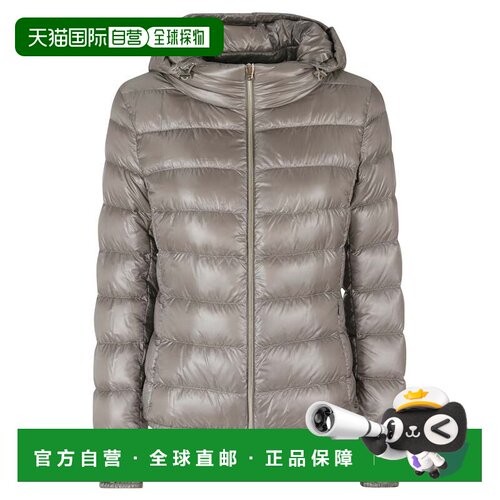 自营herno珍珠灰色Giada高领可拆卸连衣帽聚酰胺羽绒服-灰色 美国